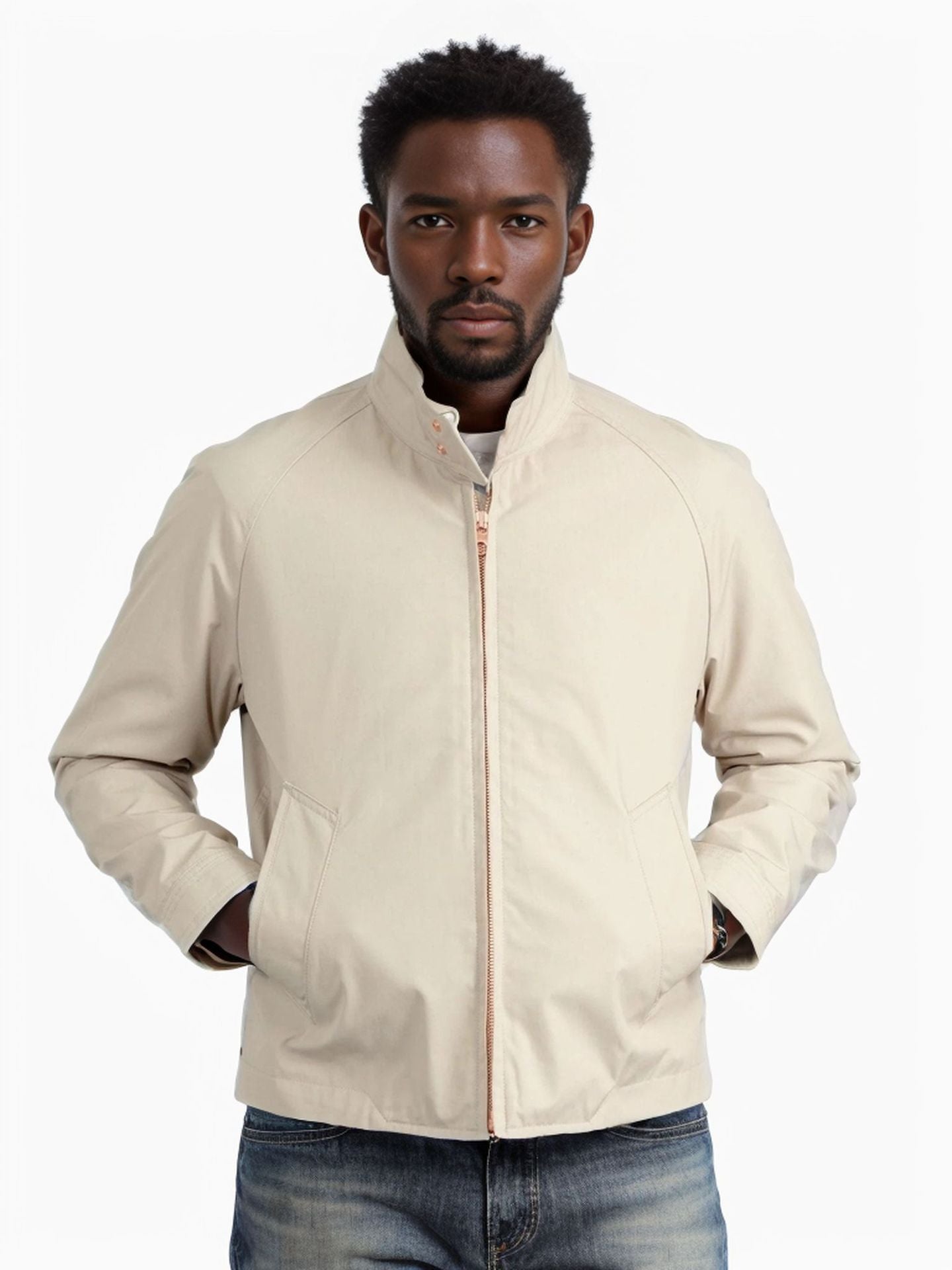 Herren elegante Steppjacke mit hohem Kragen und praktischen Taschen WW