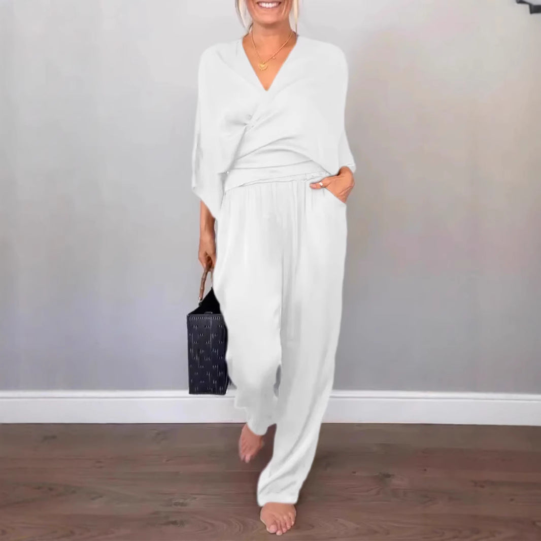 Damen Elegantes Weiches Stoff Lounge Set WW