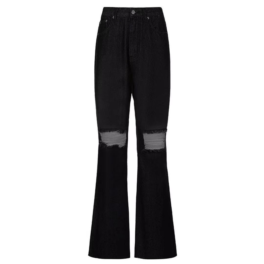 Damen Flared Jeans mit geschmackvollem Distressed-Design WW