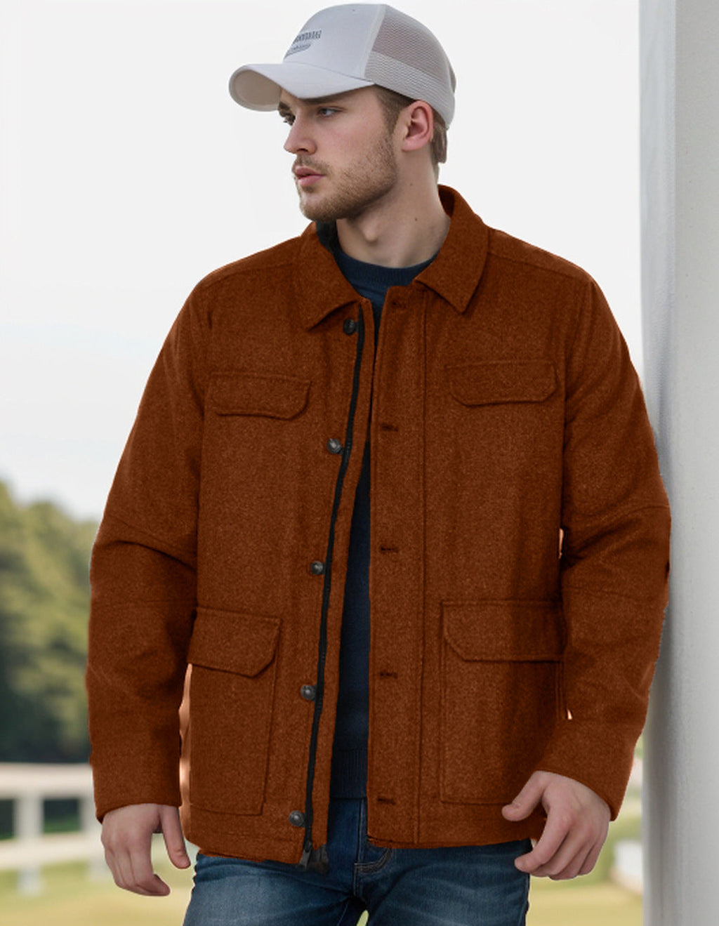 Herren Wolljacke mit funktionalen Taschen und modernem Schnitt WW
