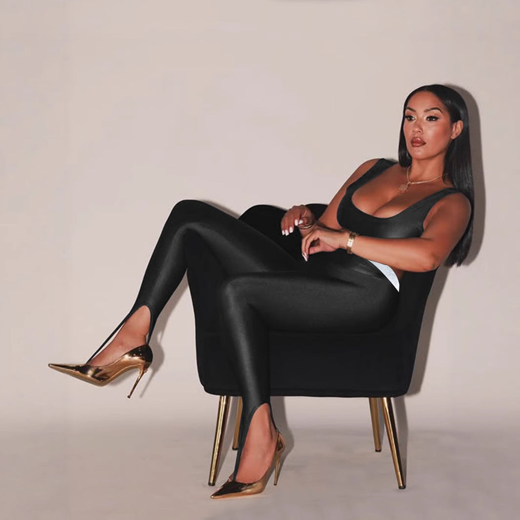Damen Leggings mit stilvollen Cut-Outs und elastischem Komfortbund WW
