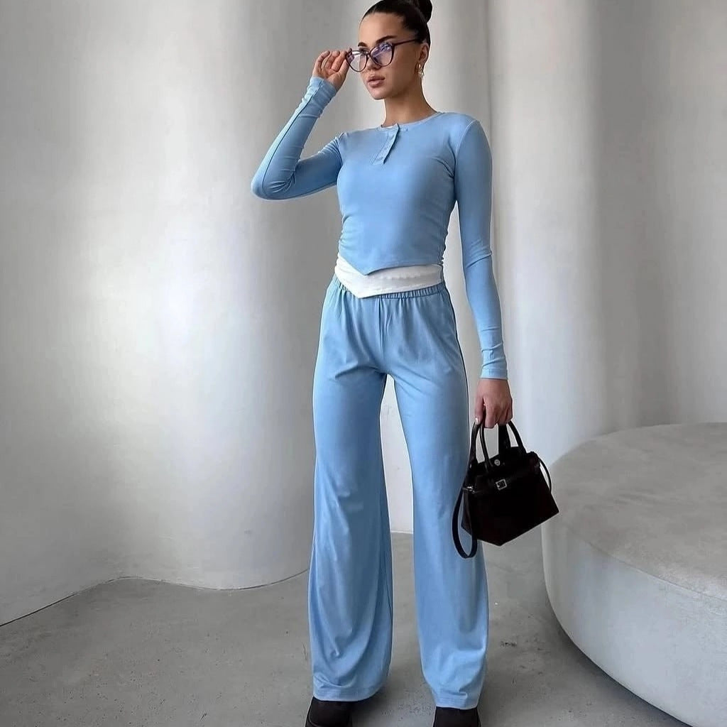 Damen gemütliches Freizeit-Set mit sportlichem Design WW
