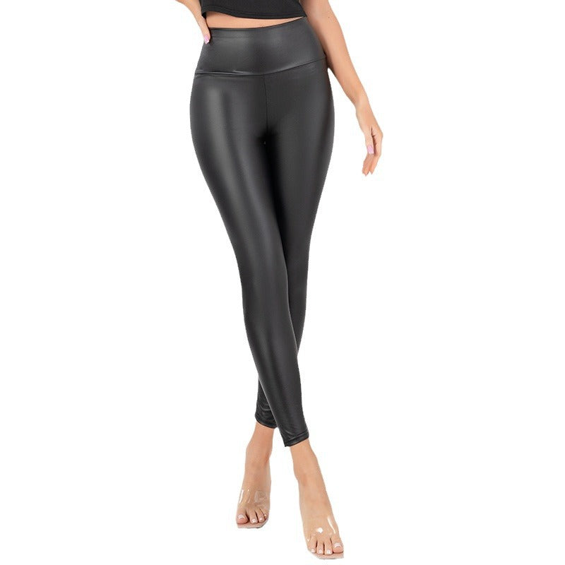 Damen Hochglänzende Leggings mit hohem Bund und formendem Schnitt WW