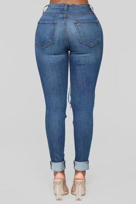 Damen Skinny-Jeans mit Riss-Design WW