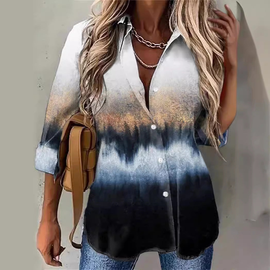 Damen lässige Chiffonbluse mit Ombre-Effekt WW