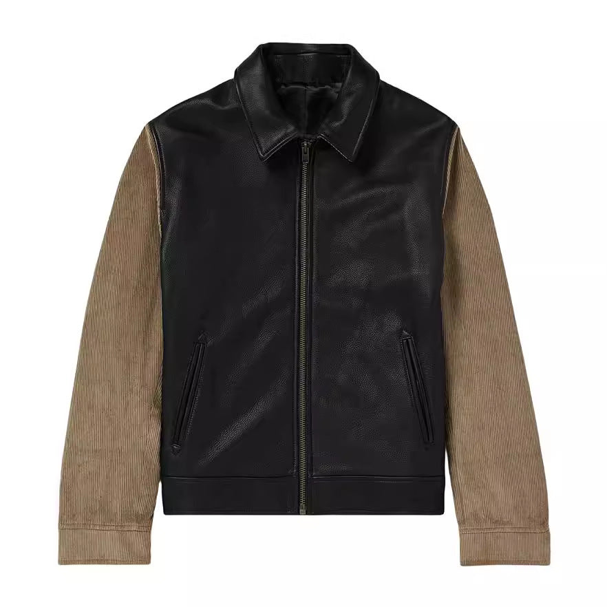 Herren modische Jacke im Materialmix mit praktischen Taschen und Stehkragen WW