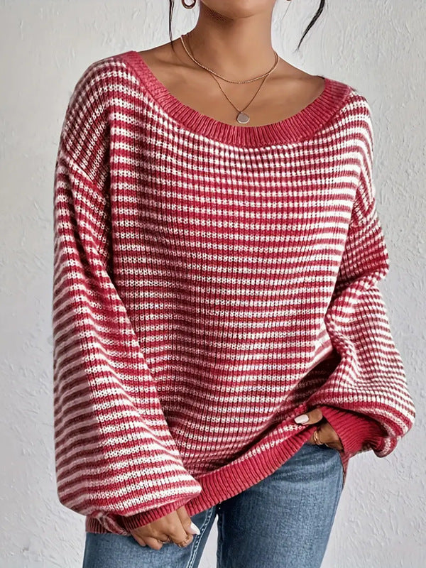 Damen lässiger Oversized-Pullover mit asymmetrischem Schnitt und modernem Gewebe WW