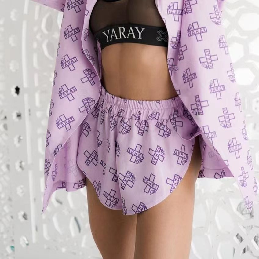 Damen stylishes Set aus leichtem Überwurf und Shorts mit Schriftzug WW