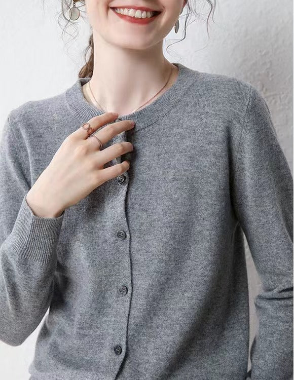 Damen Feinstrick Cardigan mit Knopfleiste und weichem Material WW