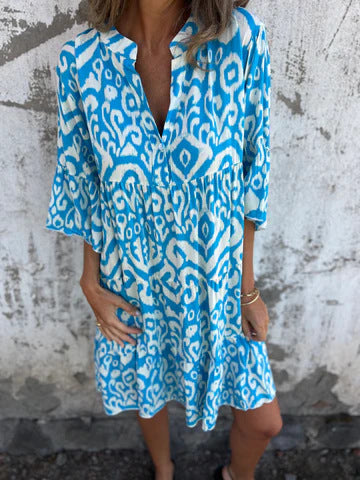 Damen lässiges Kleid mit einzigartigem Muster und bequemen Schnitt WW