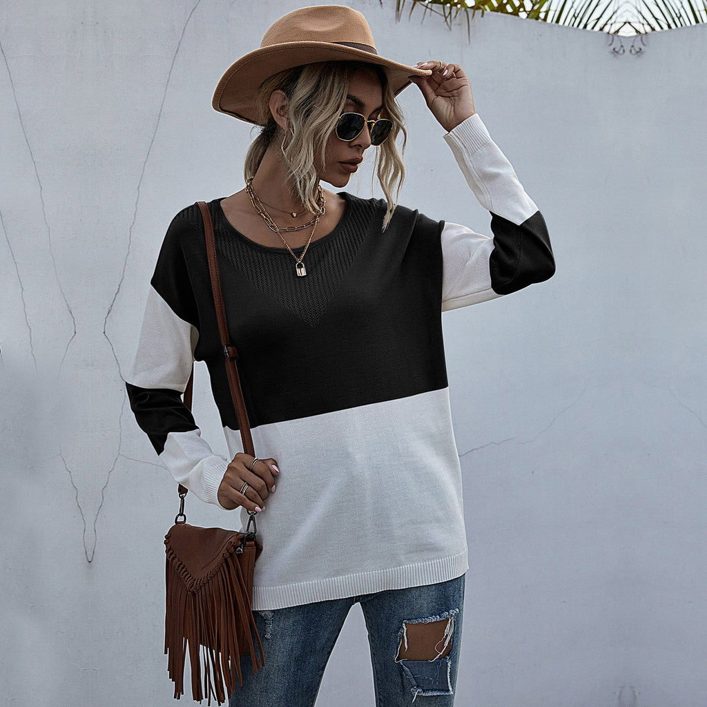 Damen Strickpullover mit modischem V-Ausschnitt und strukturiertem Muster WW