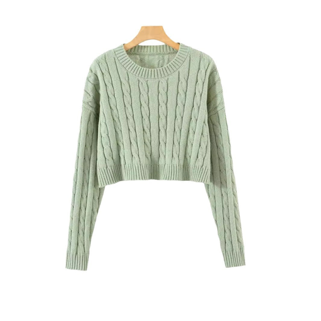 Damen Kurzgeschnittener Strickpullover WW
