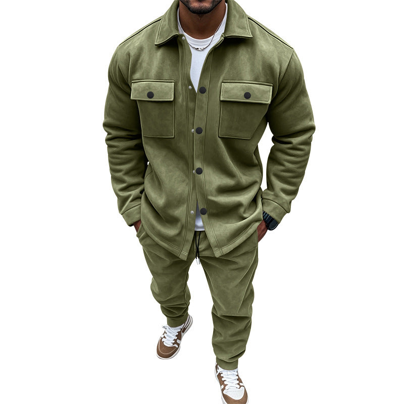 Herren lässiger Utility-Anzug aus Mikrofaser mit praktischen Taschen WW