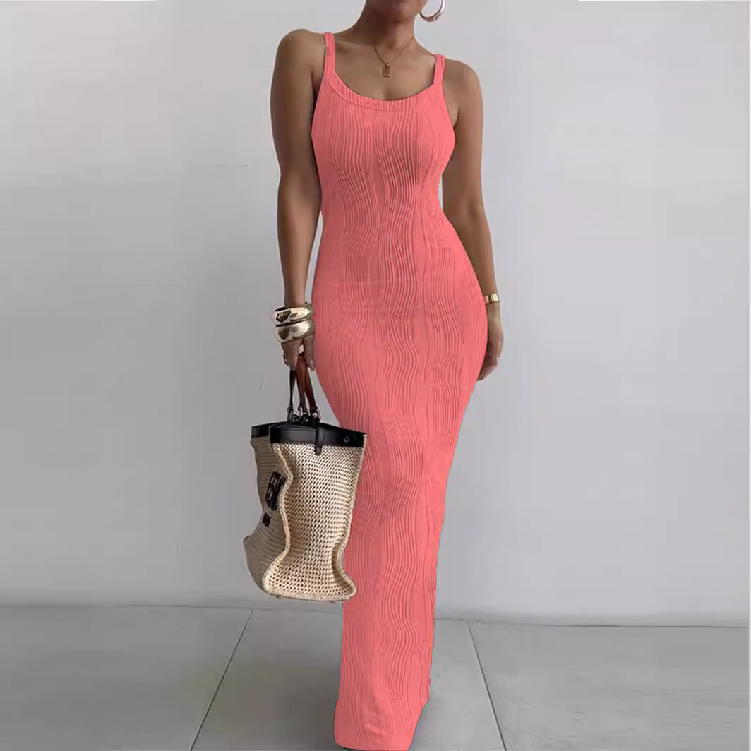 Damen Maxikleid mit feiner Rippstruktur und elegantem Schnitt WW
