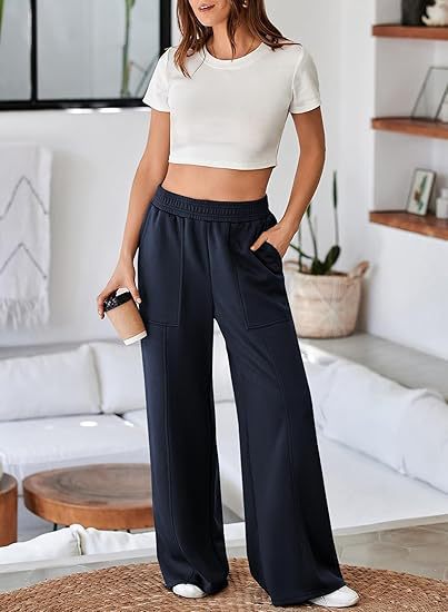 Damen Relaxed Fit Weite Hosen WW