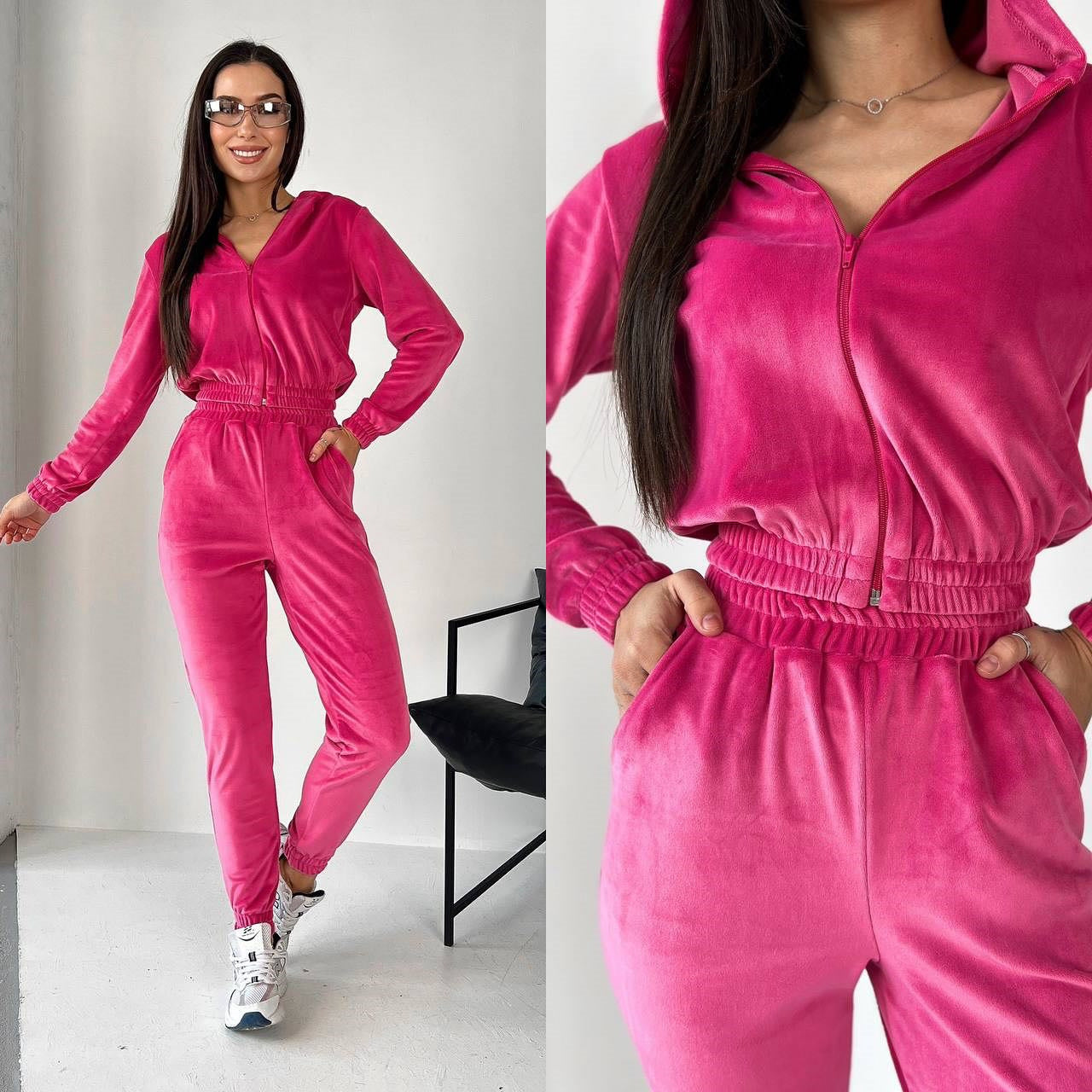 Damen Sportliches Fleece-Loungewear-Set mit Kapuze und tailliertem Schnitt WW