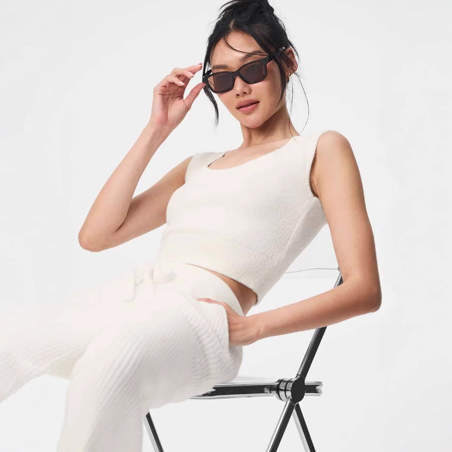 Damen ärmelloses Stricktop mit stylishen Details WW