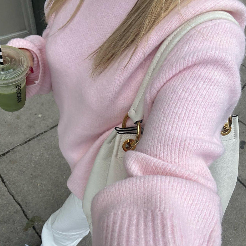 Damen lässiger Oversized Pullover aus hochwertiger Baumwolle WW