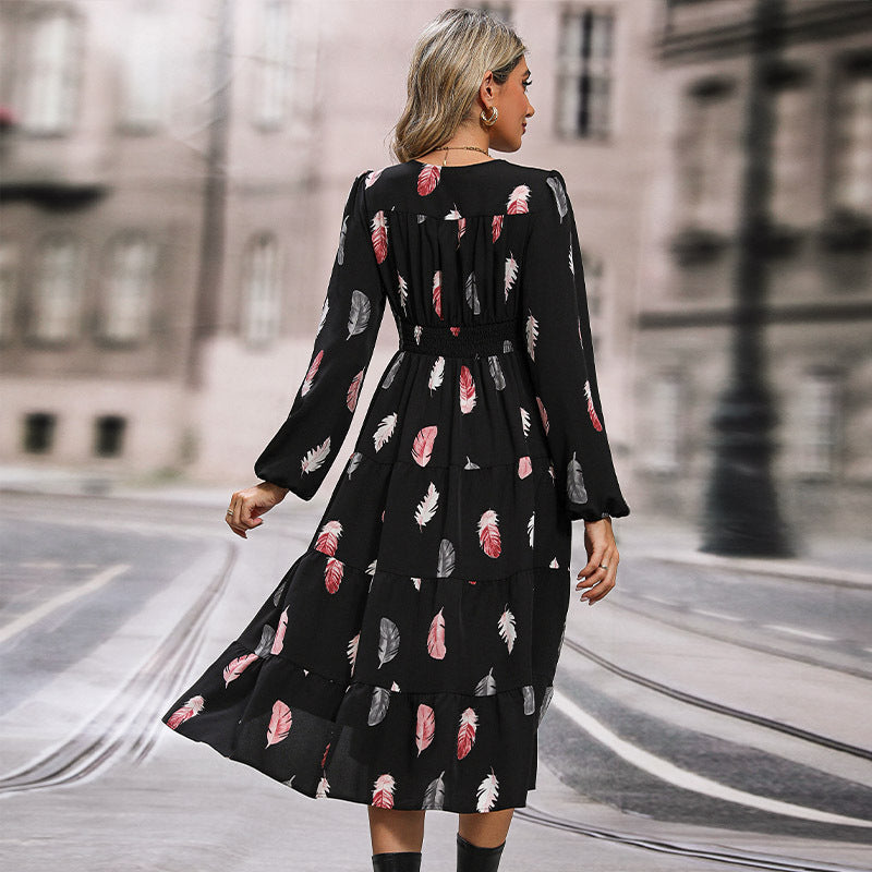 Damen Maxikleid mit floralem Druck und raffinierten Schlitzen WW