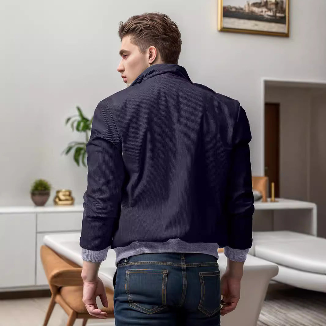 Herren moderne Steppjacke mit praktischen Taschen und hohem Kragen WW