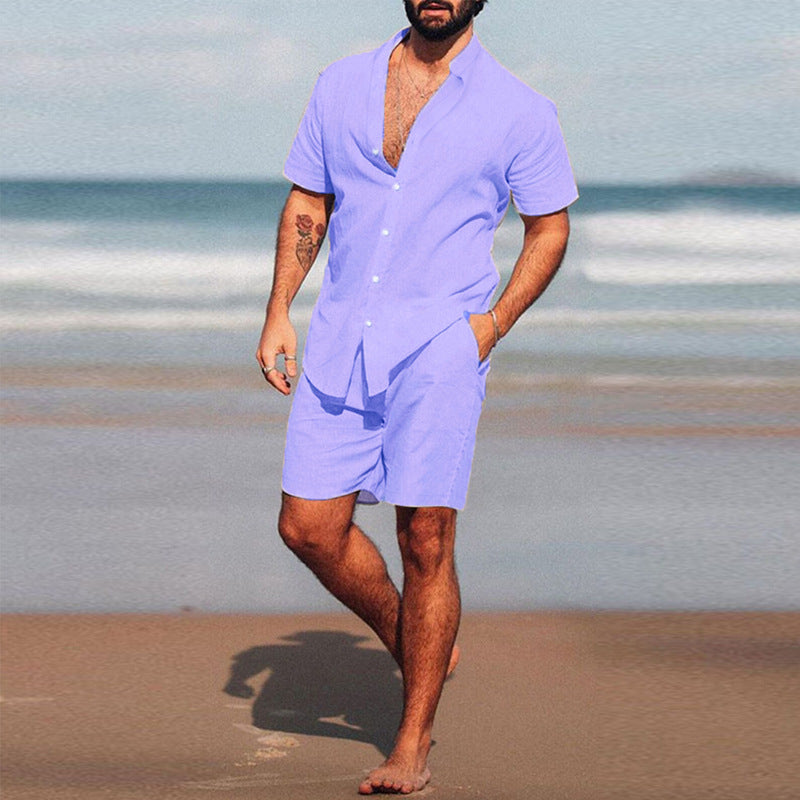 Herren lässiges Kurzarmhemd und Shorts Set WW