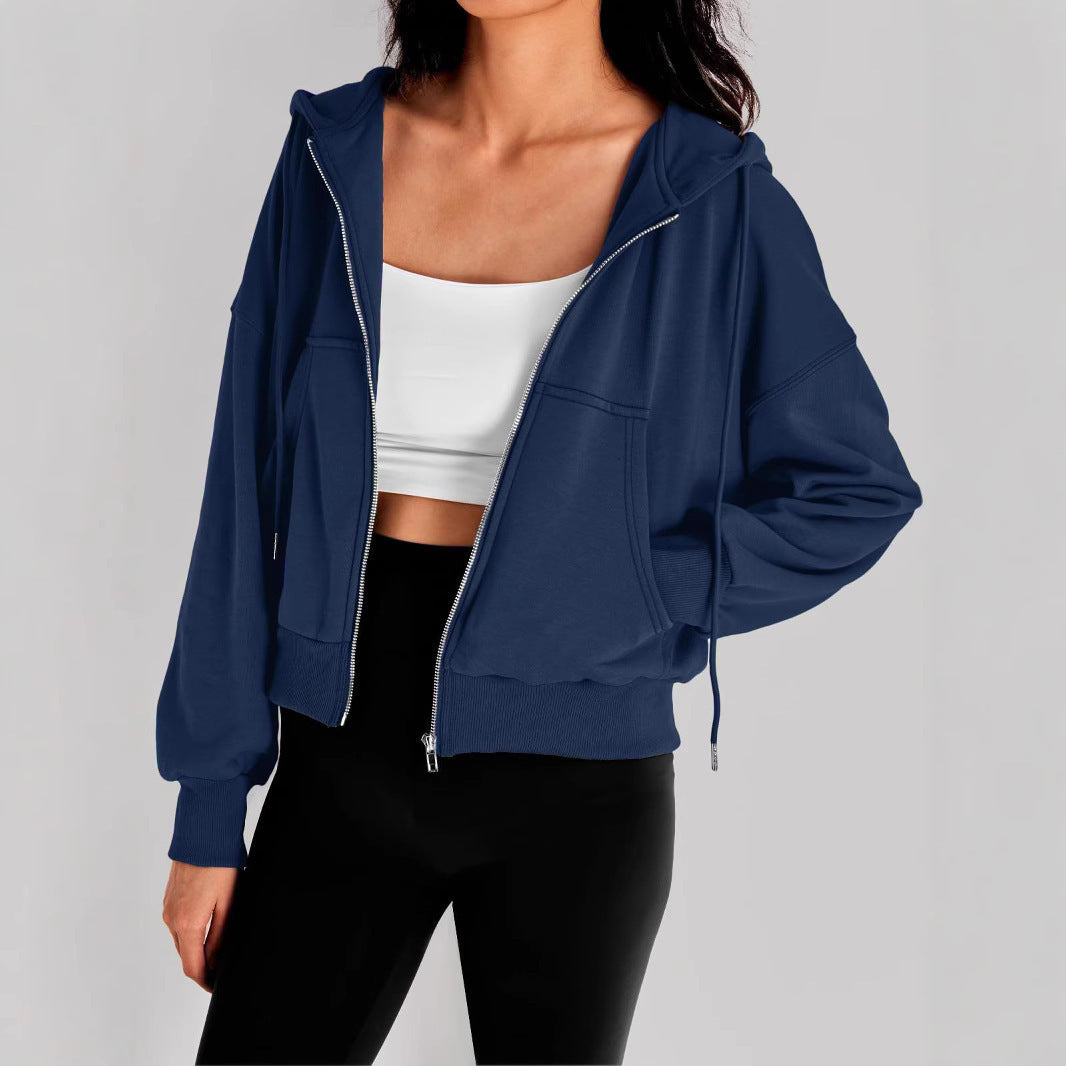 Damen modischer Kapuzenpullover mit lässigem Schnitt und praktischen Taschen WW