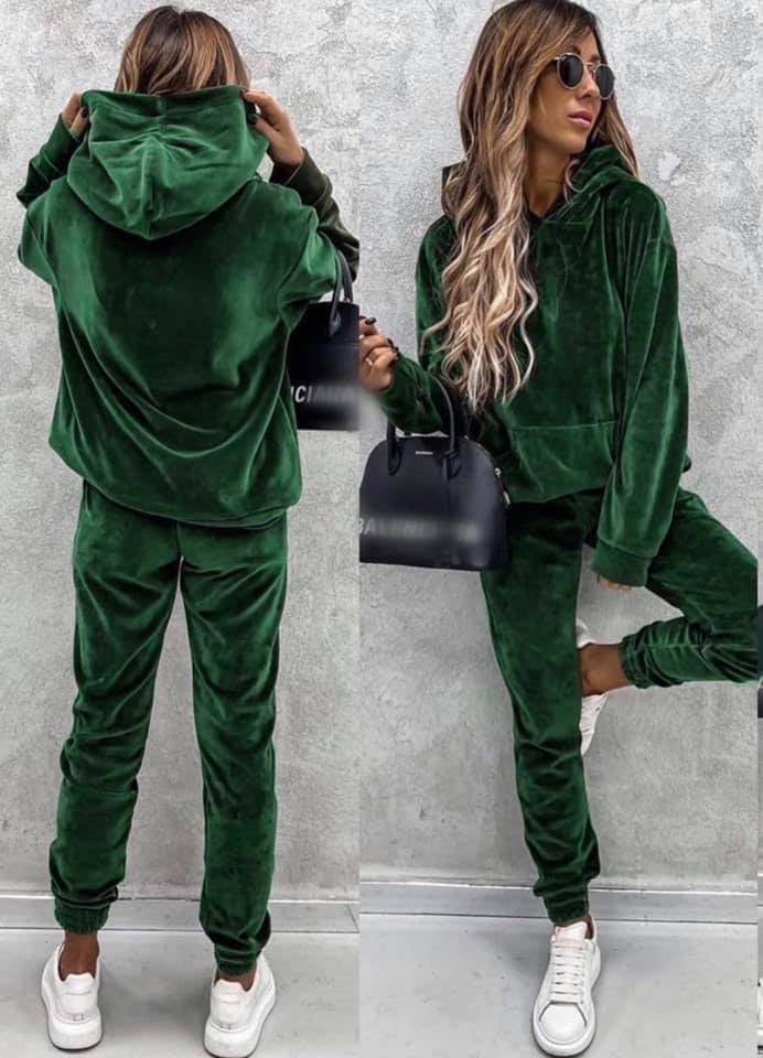 Damen kuscheliges Fleece-Set mit oversized Hoodie und bequemen Jogginghosen WW