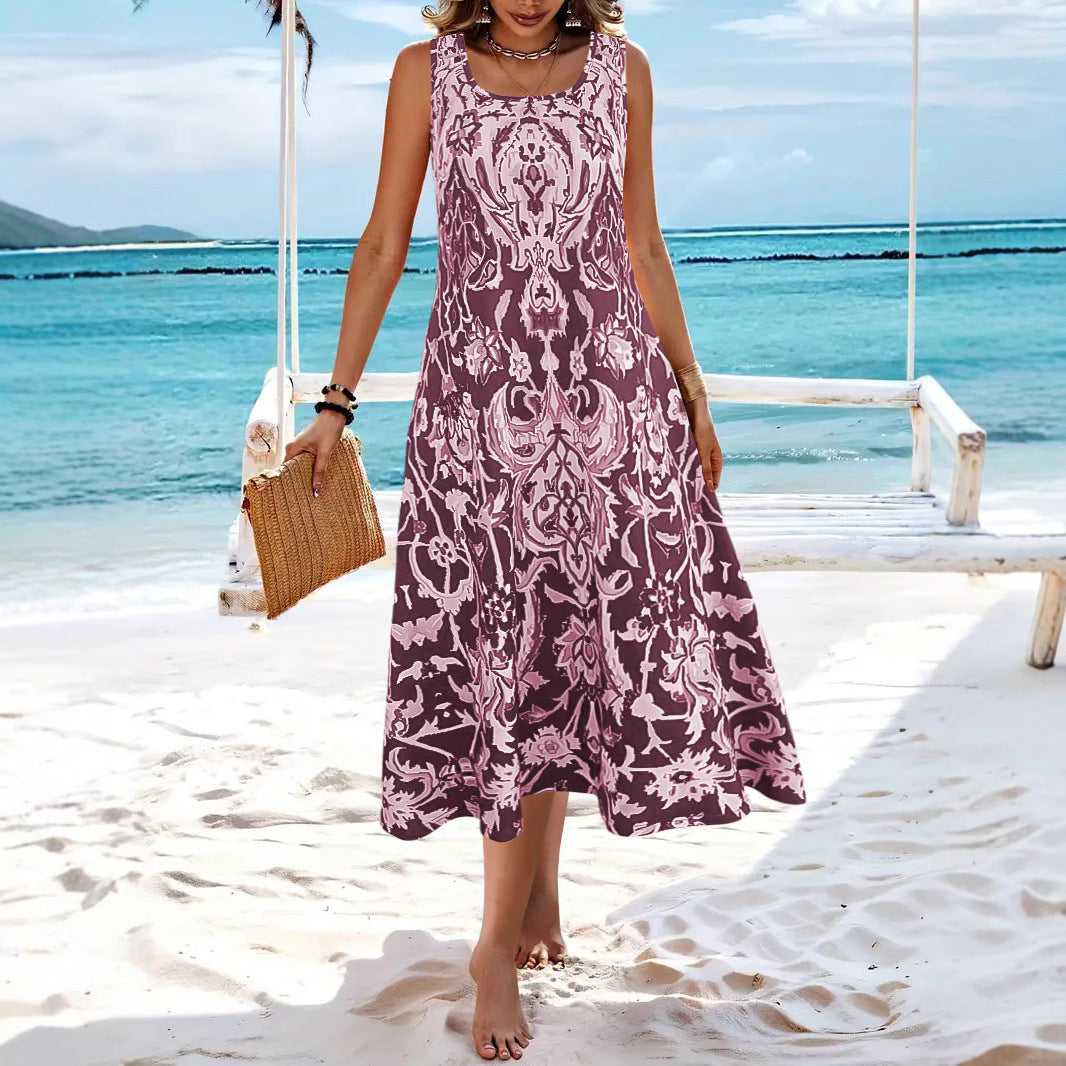 Damen Maxikleid mit elegantem Barockmuster WW