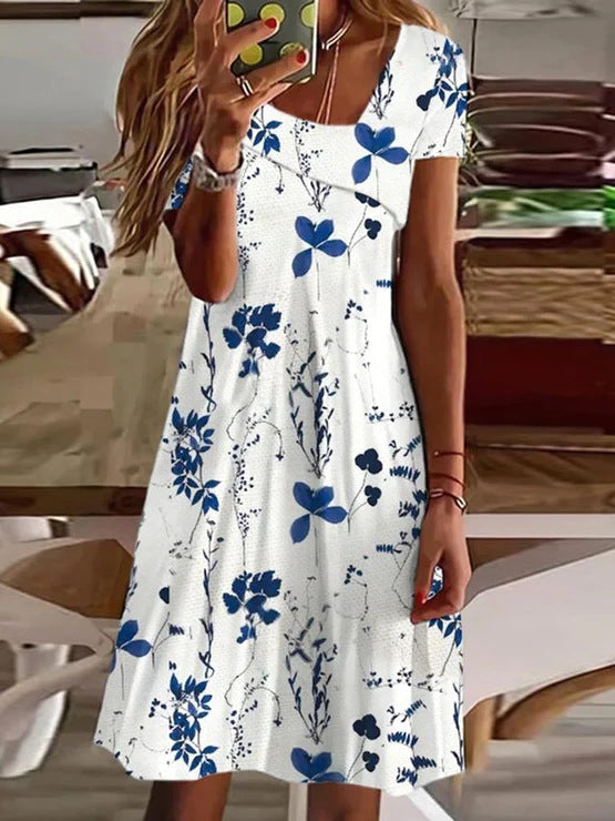 Damen Blumenmuster Sommerkleid WW