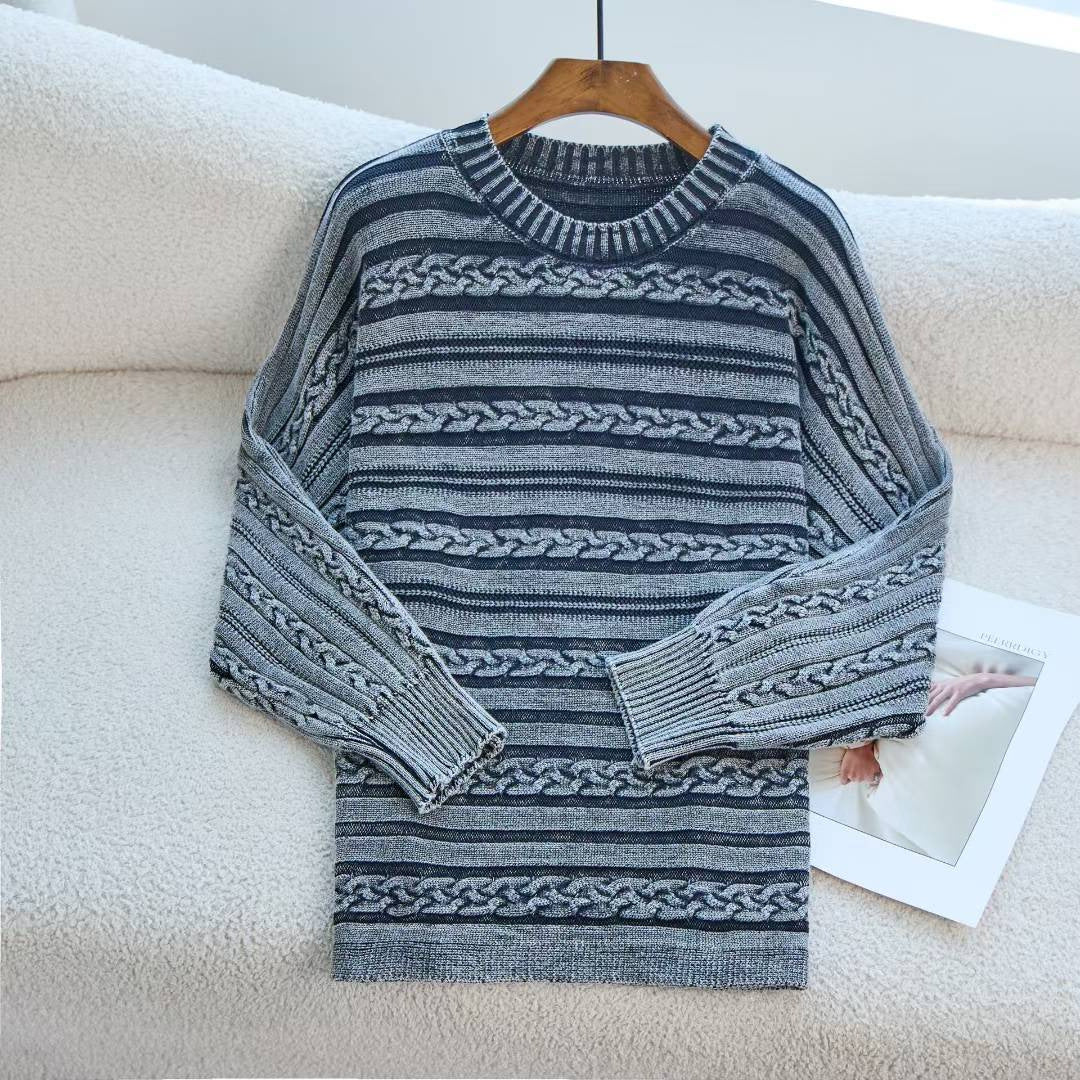 Damen Strickpullover mit detailiertem Zopfmuster und lässigem Schnitt WW