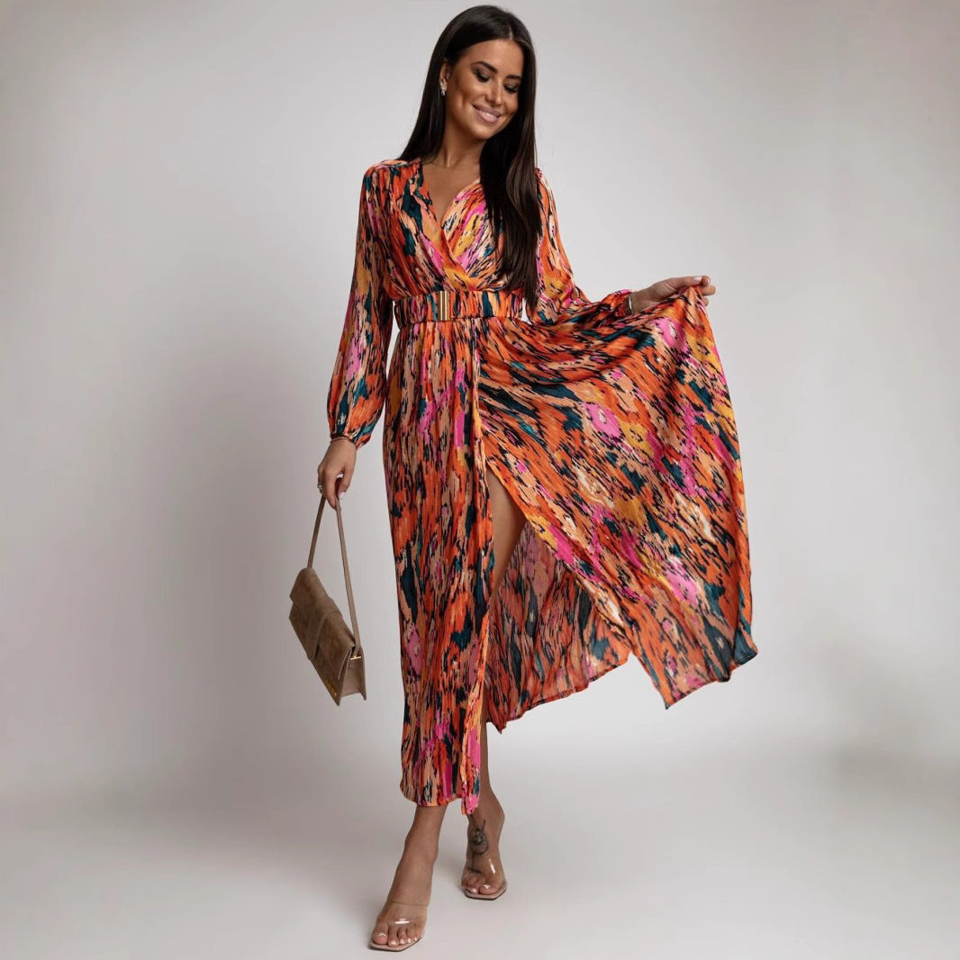 Damen Maxikleid mit bunten Mustern WW