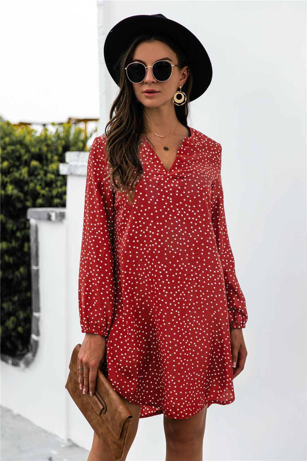 Damen Polka-Dots Kleid WW