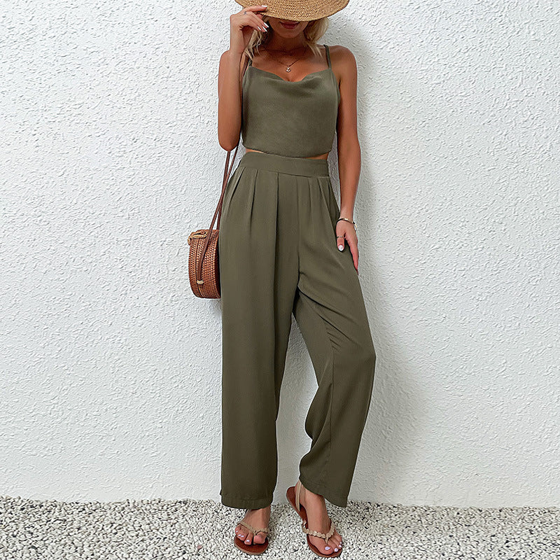 Damen Urbane Jumpsuit mit weitem Bein und flutterndem Oberteil WW