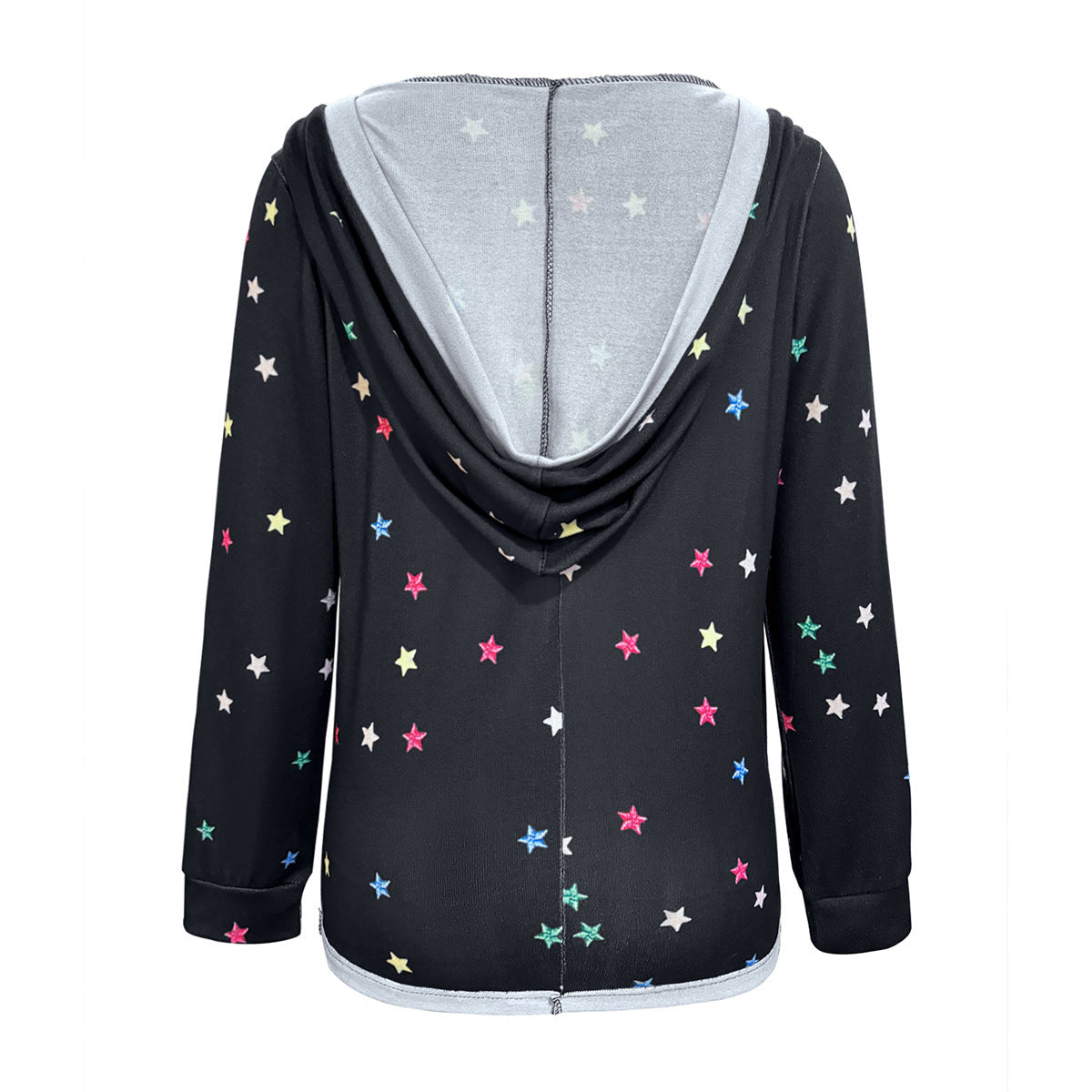 Damen Kapuzenpullover mit verspieltem Sternenmuster WW