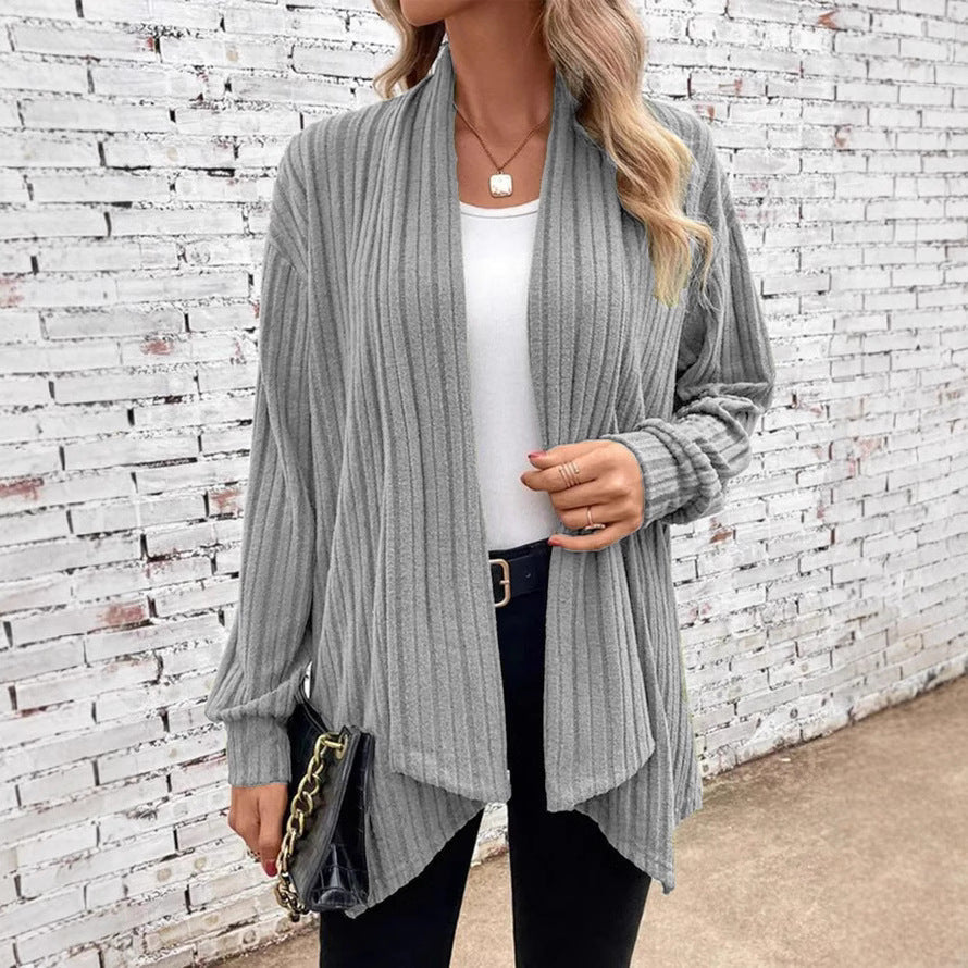 Damen angesagte Strickjacke mit strukturiertem Design und offenem Schnitt WW