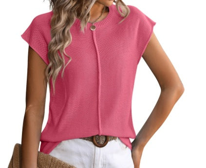 Damen Kurzarm Strickpullover WW