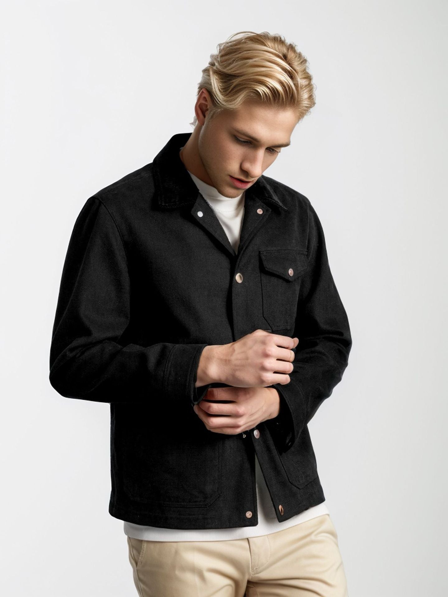 Herren lässige Jacke im Workwear-Stil mit praktischen Taschen WW