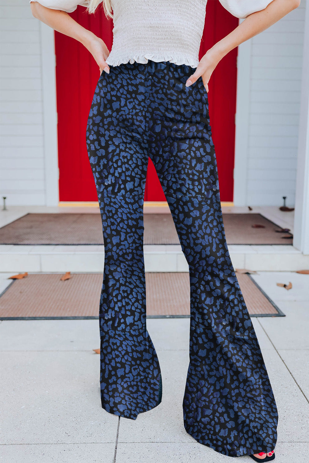 Damen Elegante Schlaghose im Schlangenleder-Look WW