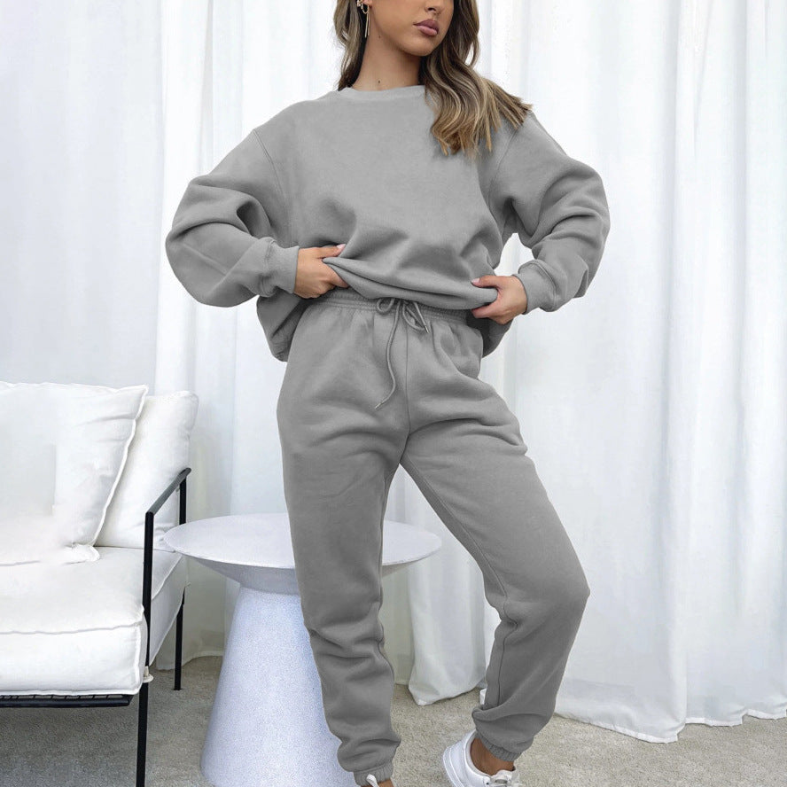 Damen angesagtes Oversized Loungewear-Set aus weichem Fleece WW