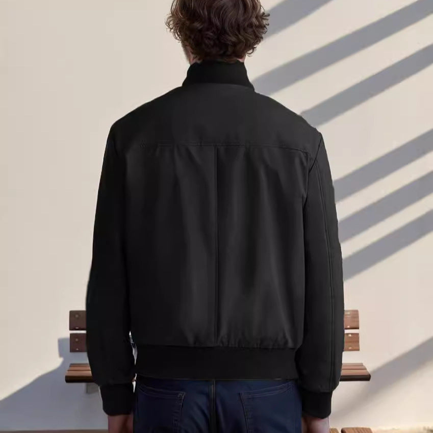 Herren modische Übergangsjacke mit multifunktionalen Taschen und hohem Stehkragen WW