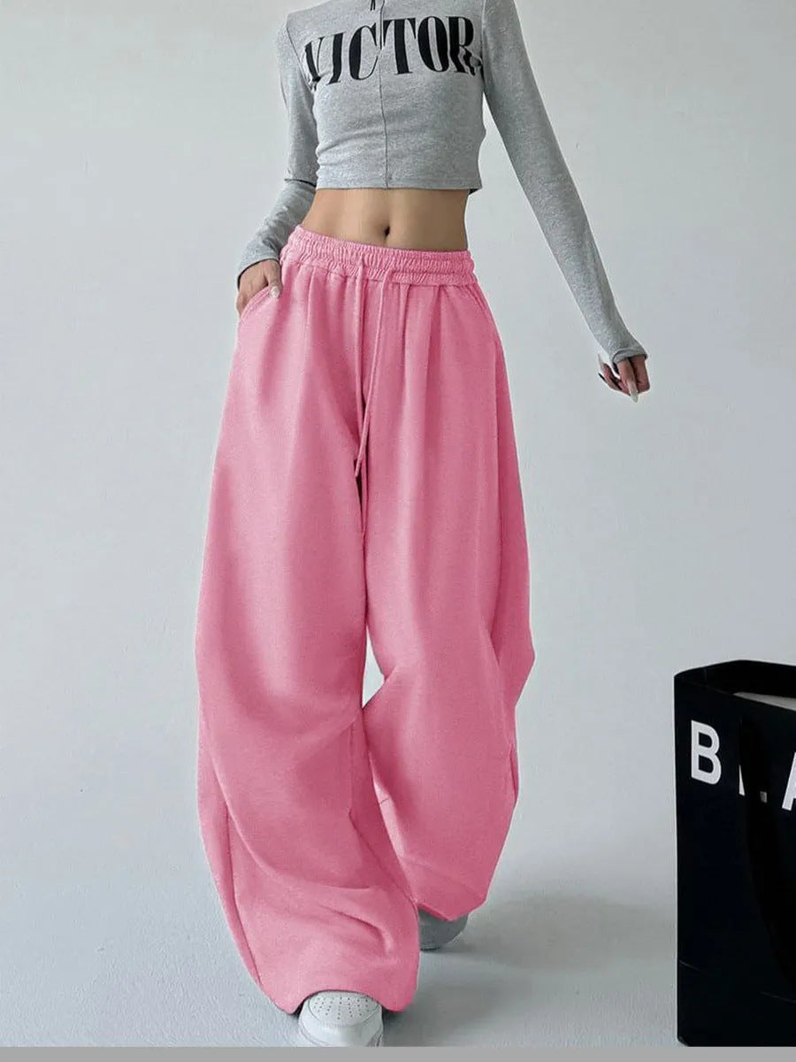 Damen Lässige Jogginghose mit weitem Schnitt und elastischem Bund WW