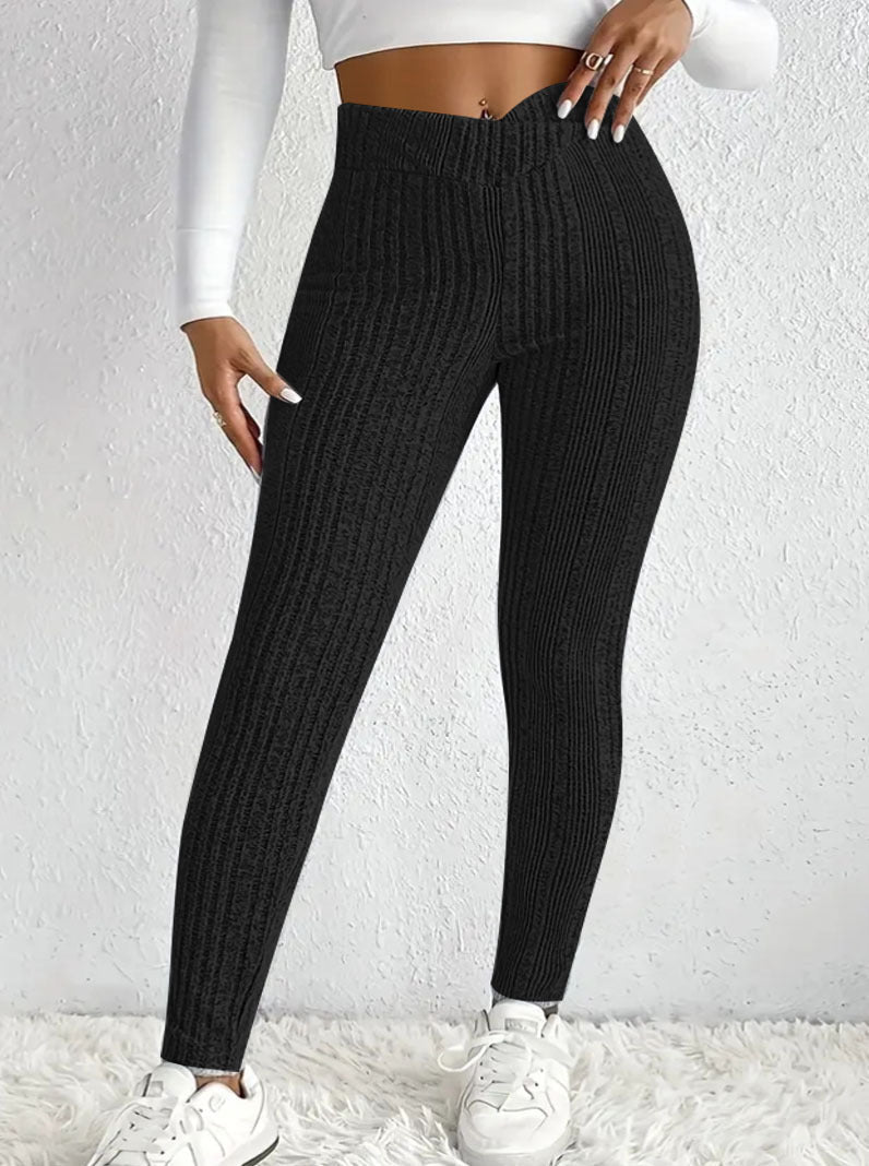 Damen Hochwertige Strickleggings im eleganten Rippmuster WW