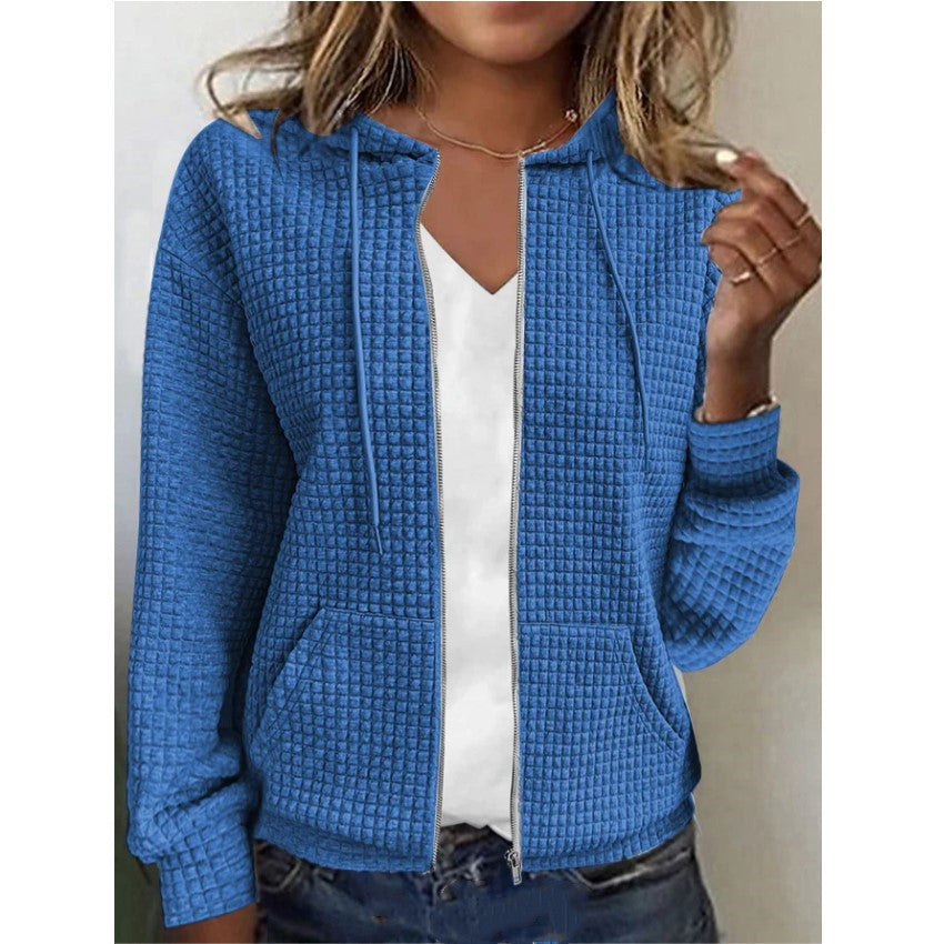 Damen Hoodie-Cardigan aus strukturiertem Material WW
