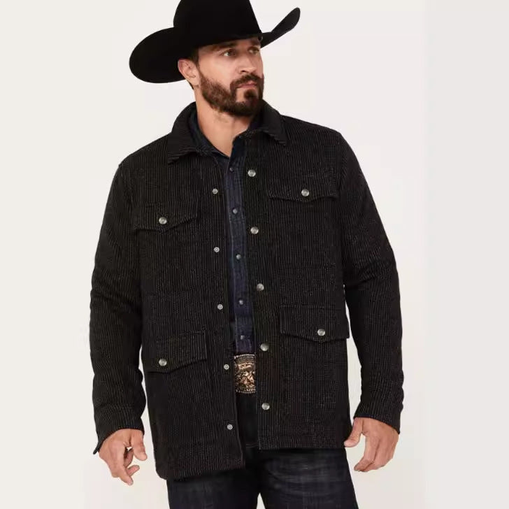 Herren casual Jahreszeitenjacke mit strukturiertem Baumwollmix und praktischen Taschen WW