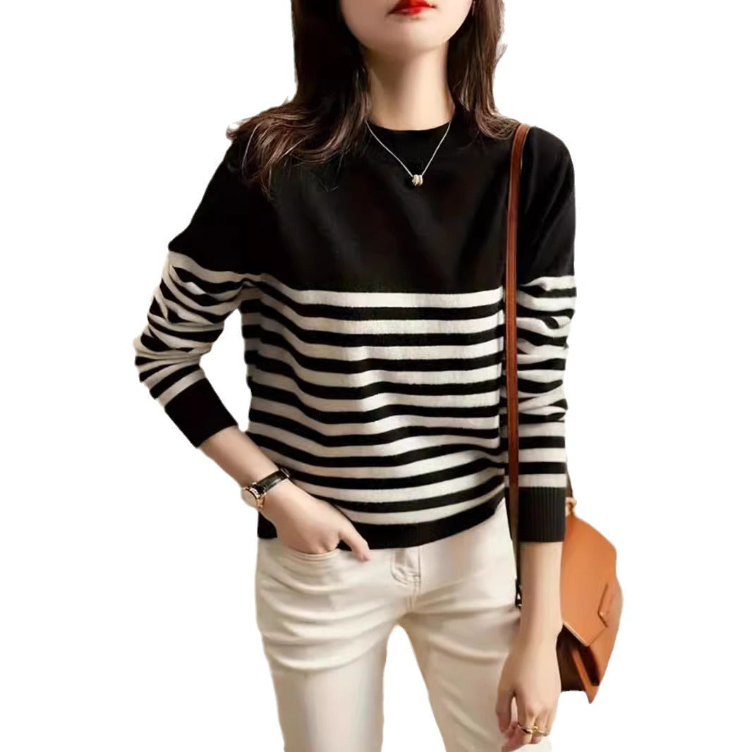 Damen gestreifter Pullover WW