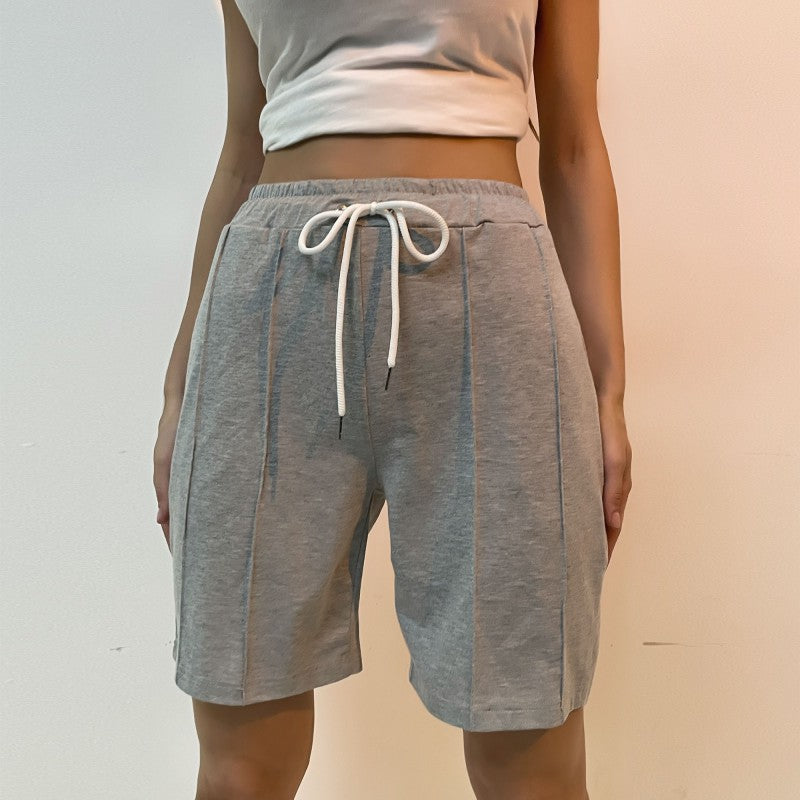 Damen bequeme Freizeit-Shorts mit elastischem Bund und sportlichen Kontrastnähten WW