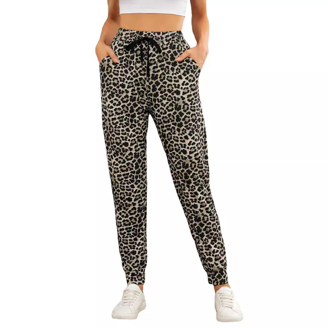 Damen Modische Sporthose im trendigen Leopardenmuster WW