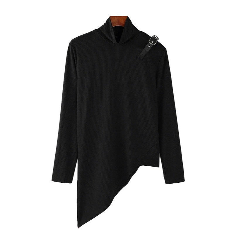 asymmetrisches Longsleeve mit Stehkragen und modernem Riemen WW