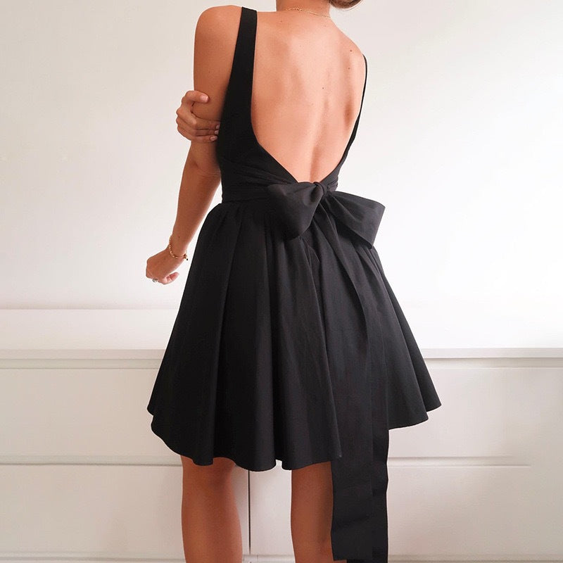 Damen A-Linien Minikleid mit quadratischem Ausschnitt und voluminösem Rock WW