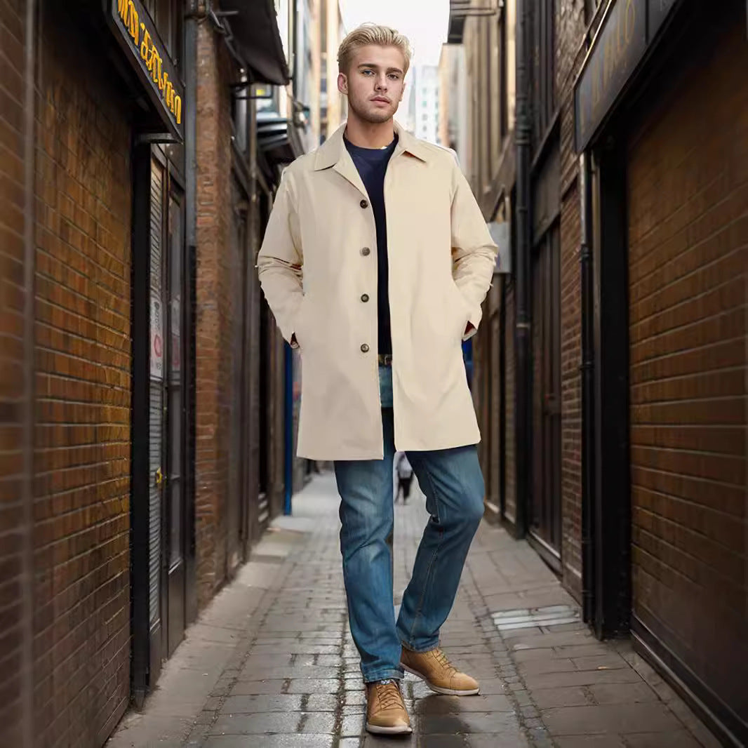 Herren leichte Übergangsjacke im minimalistischen Design mit praktischen Knöpfen und großen Taschen WW
